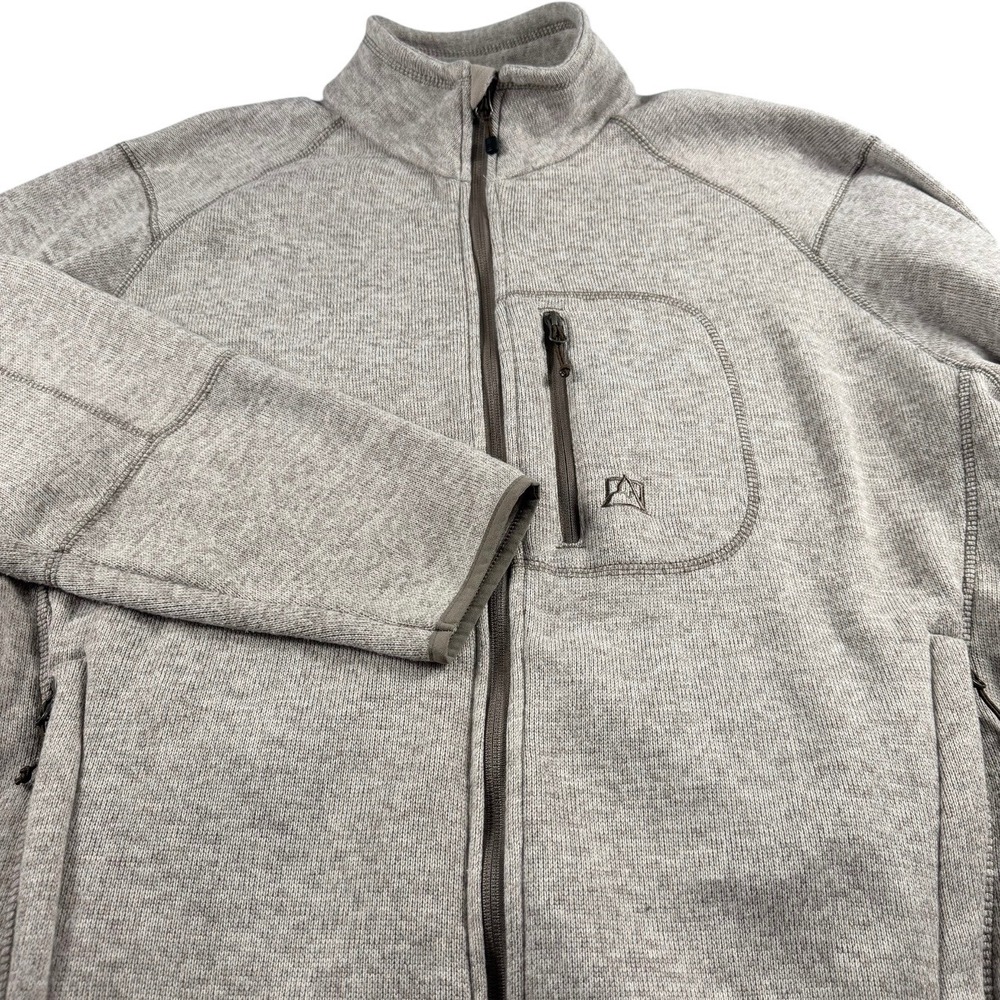 Avalanche Mens XXL Full Zip Sweater Fleece Jacket Heathered Tan Outdoor RN 83520